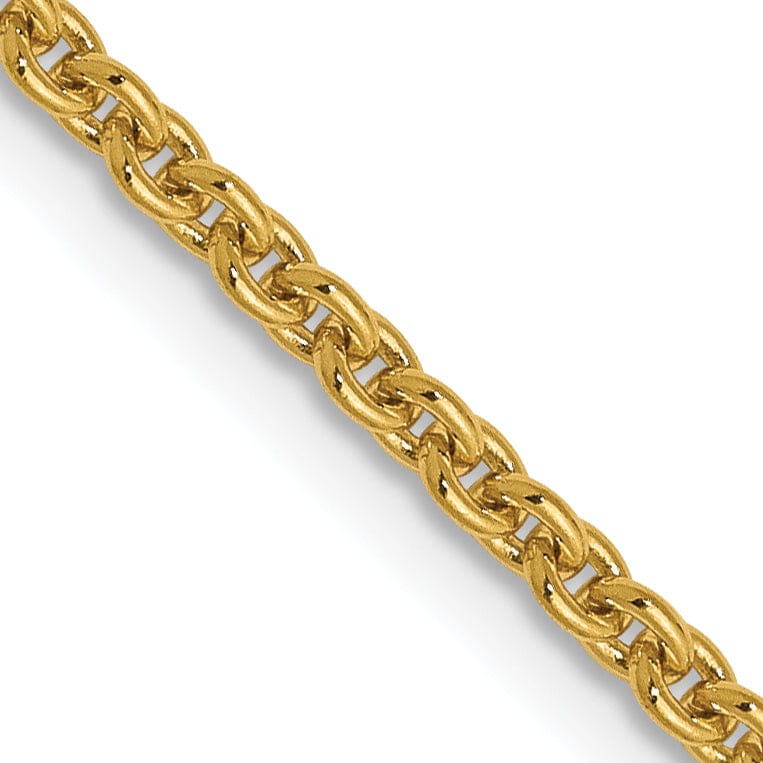 14k Yellow Gold 1.95 mm Round Cable Chain