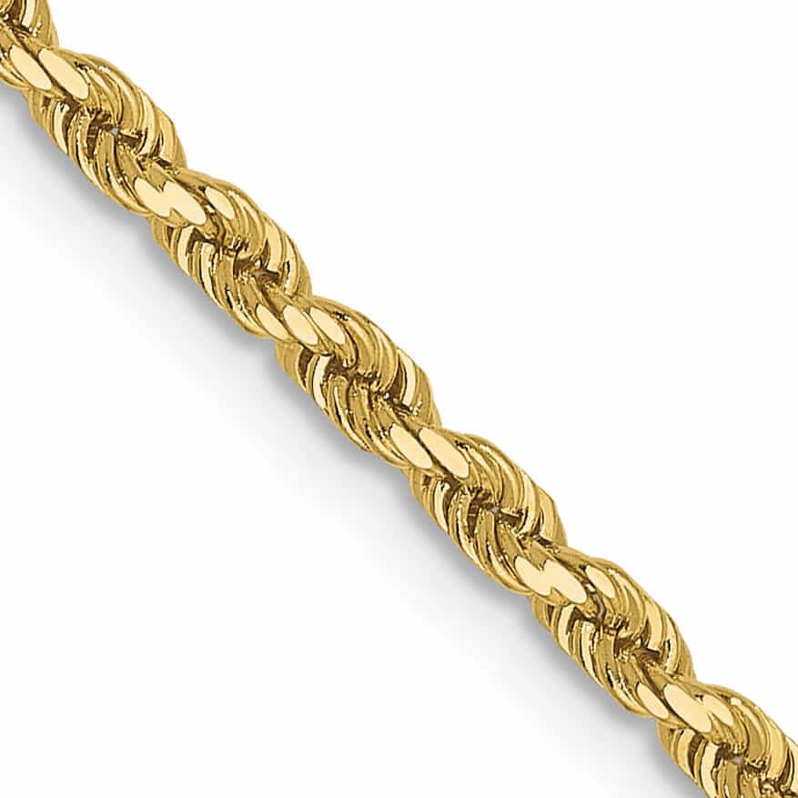 10k Yellow Gold 2.00mm D.C Rope Chain