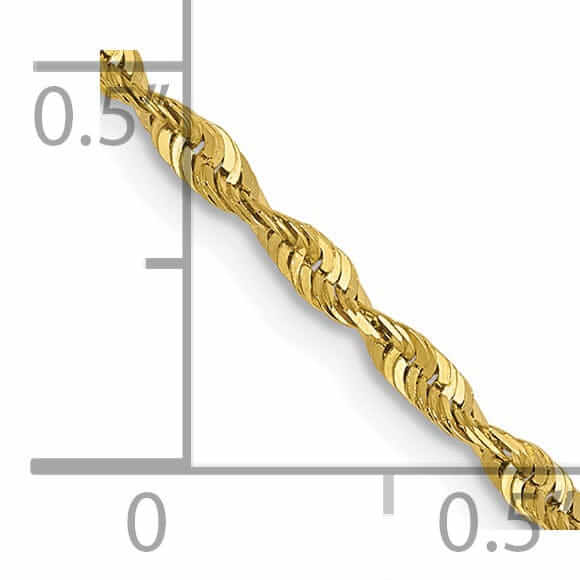10k Yellow Gold 1.8m D.C Lightweight Rope Chain