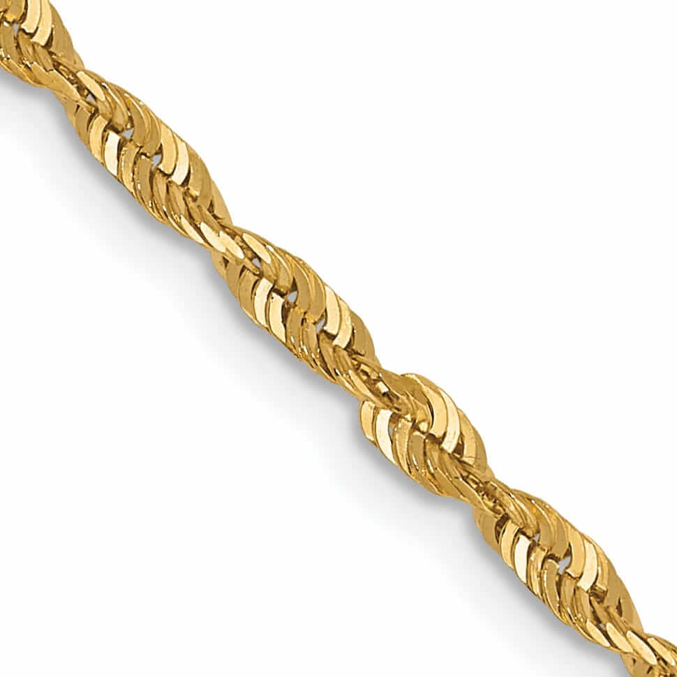 10k Yellow Gold 2.00m D.C Lightweight Rope Chain