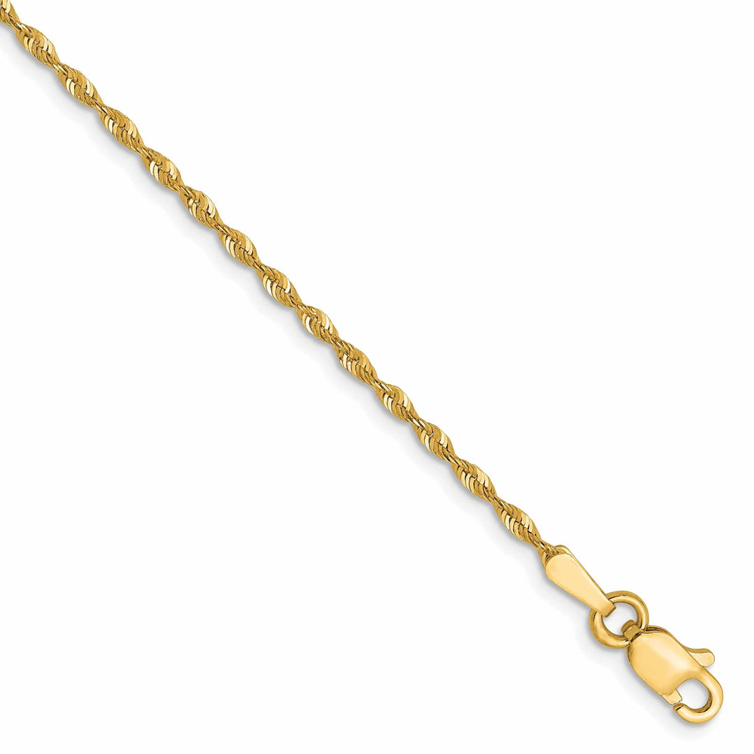 10k Yellow Gold 1.5m D.C Lightweight Rope Chain