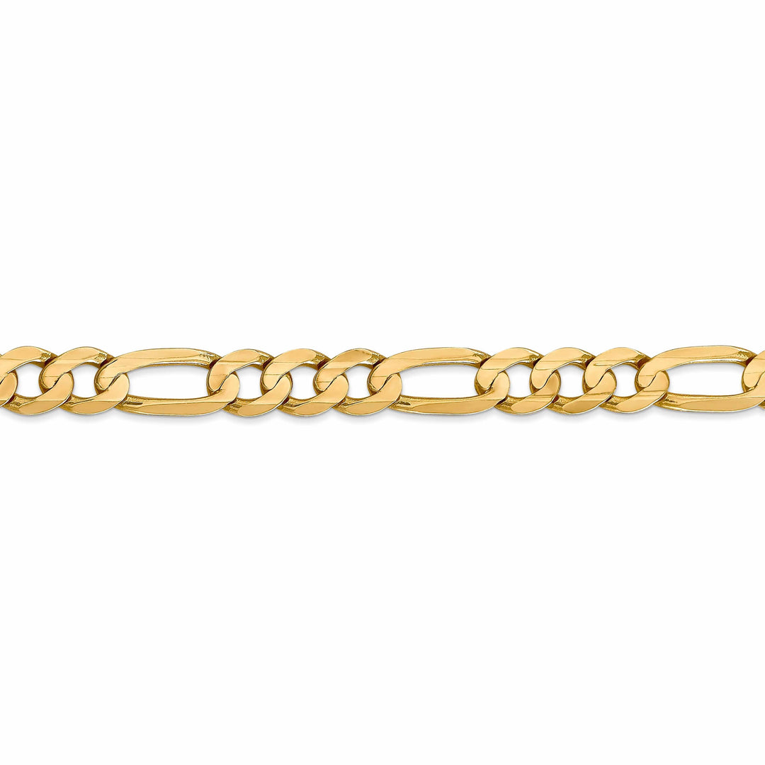 10k Yellow Gold 7.5mm Concave Figaro Bracelet