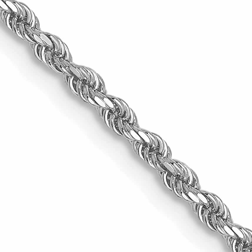 10K White Gold 1.75mm D.C Rope Chain