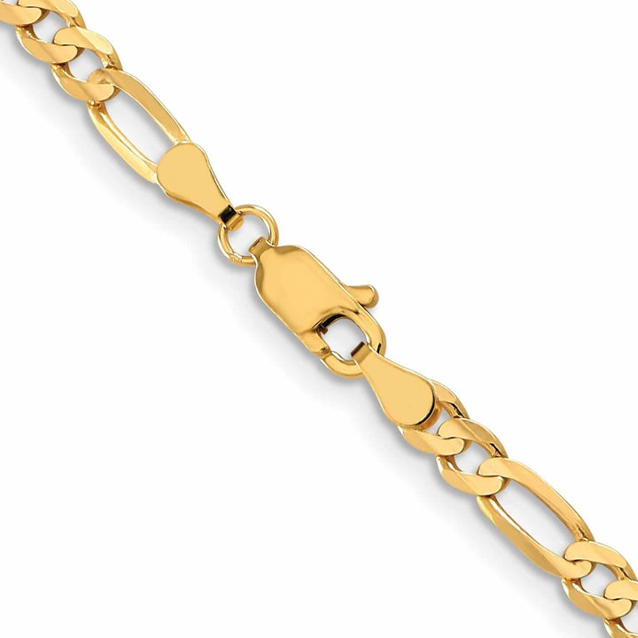 10k Yellow Gold 4.0mm Concave Figaro Chain