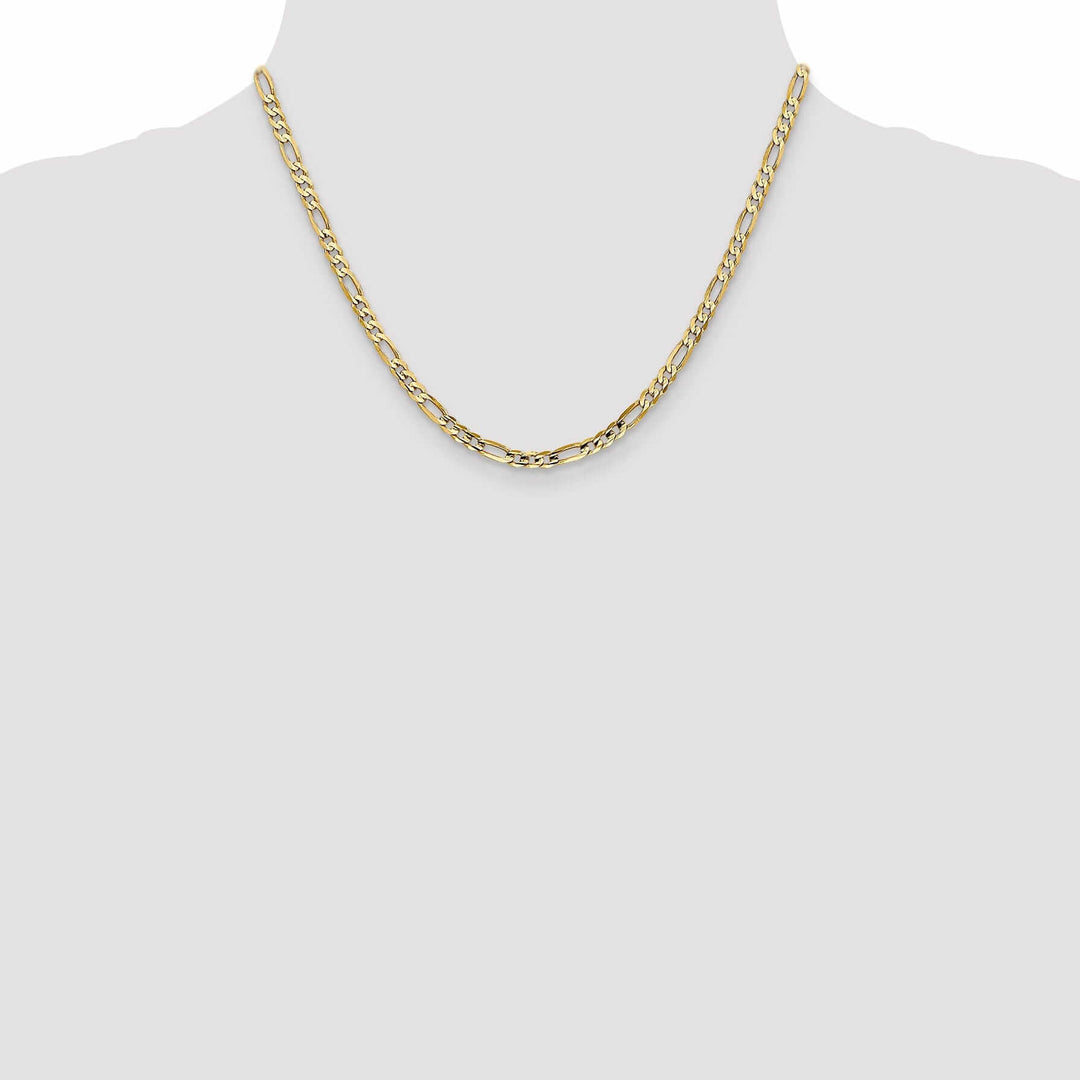 10k Yellow Gold 4.0mm Concave Figaro Chain