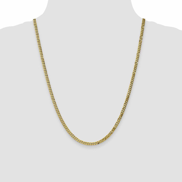 10k Yellow Gold 3.9mm Flat Beveled Curb Chain