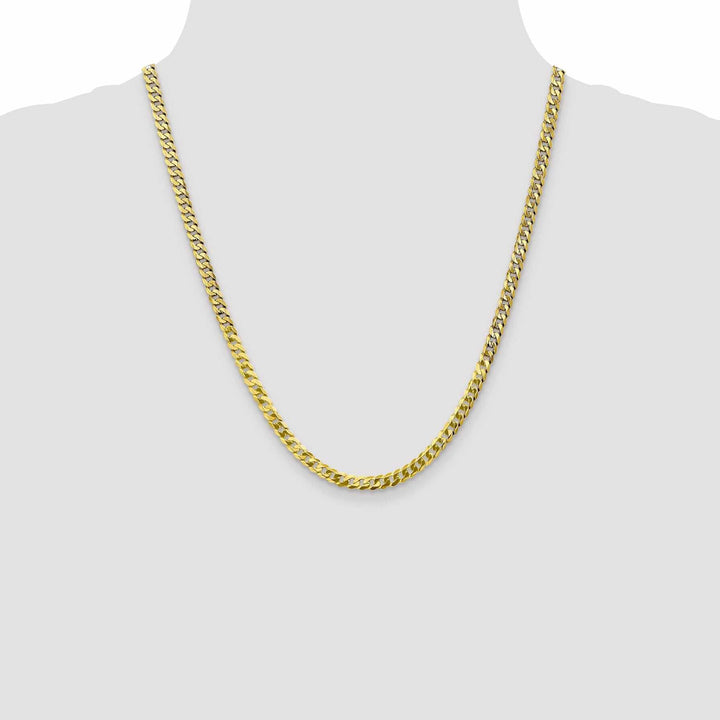 10k Yellow Gold 4.6mm Flat Beveled Curb Chain