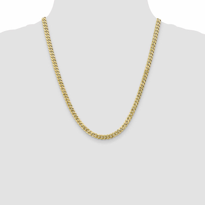 10k Yellow Gold 5.75mm Flat Beveled Curb Chain
