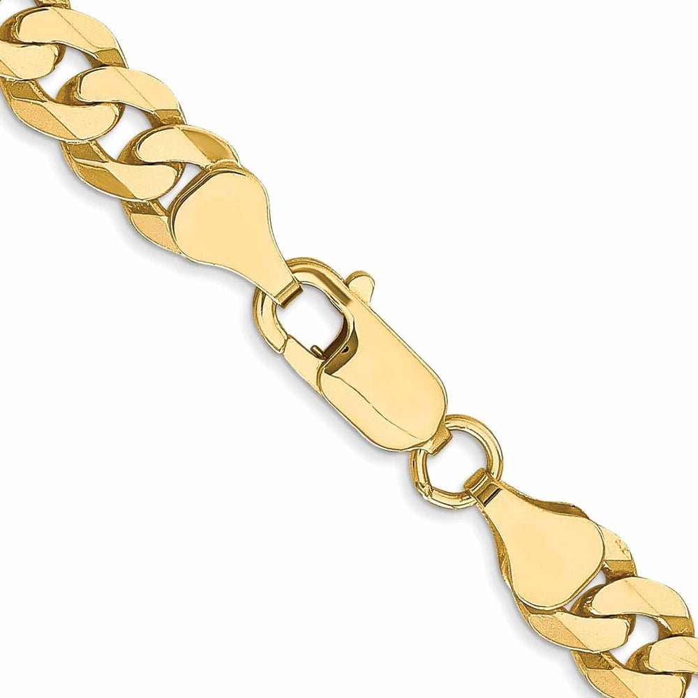 10k Yellow Gold 7.25mm Flat Beveled Curb Chain