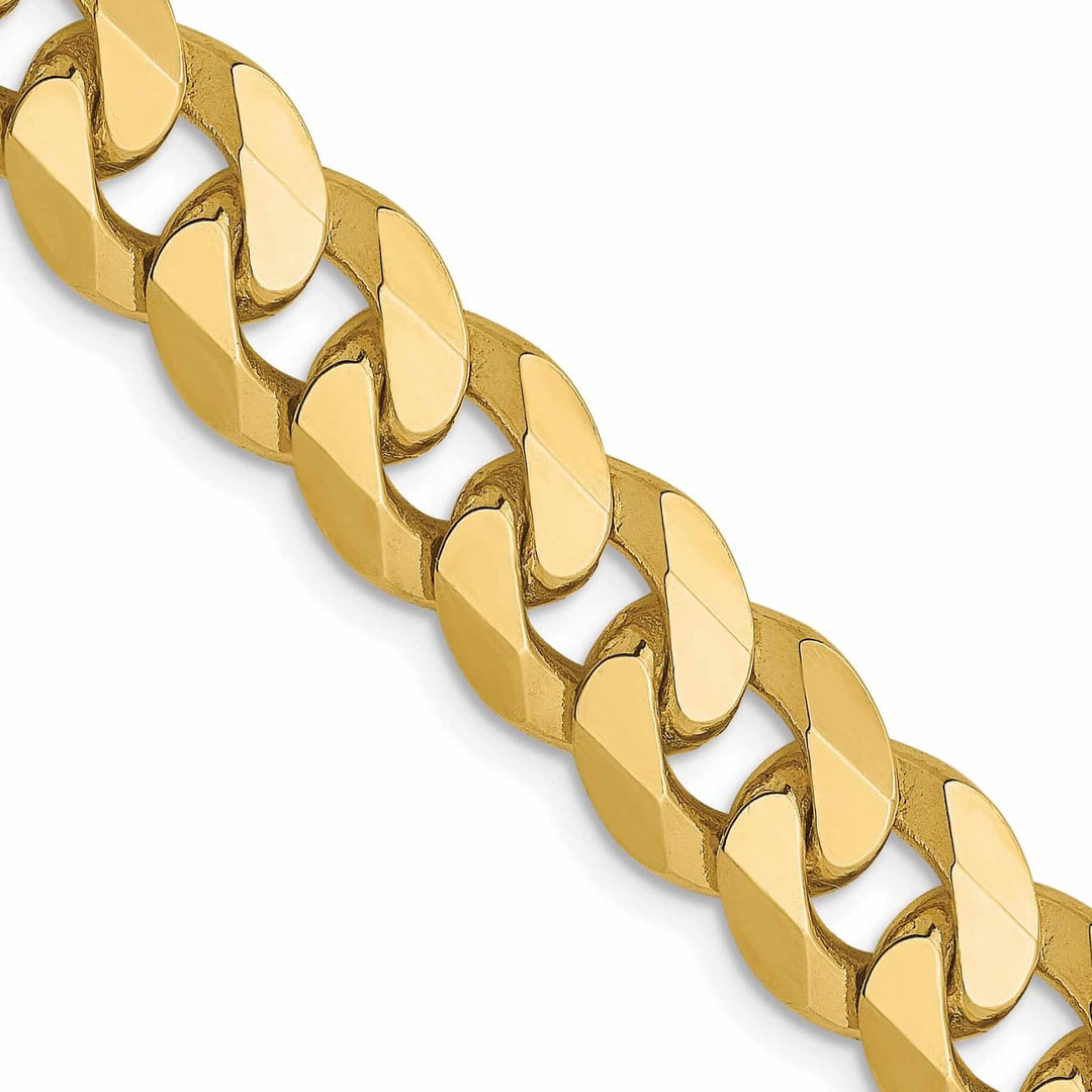 10k Yellow Gold 8mm Flat Beveled Curb Chain