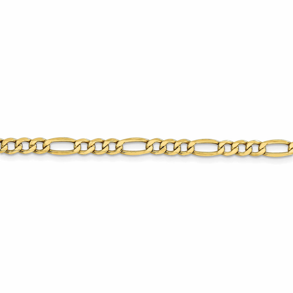 10k Yellow Gold 4.75mm Semi-Solid Figaro 7-inch Chain