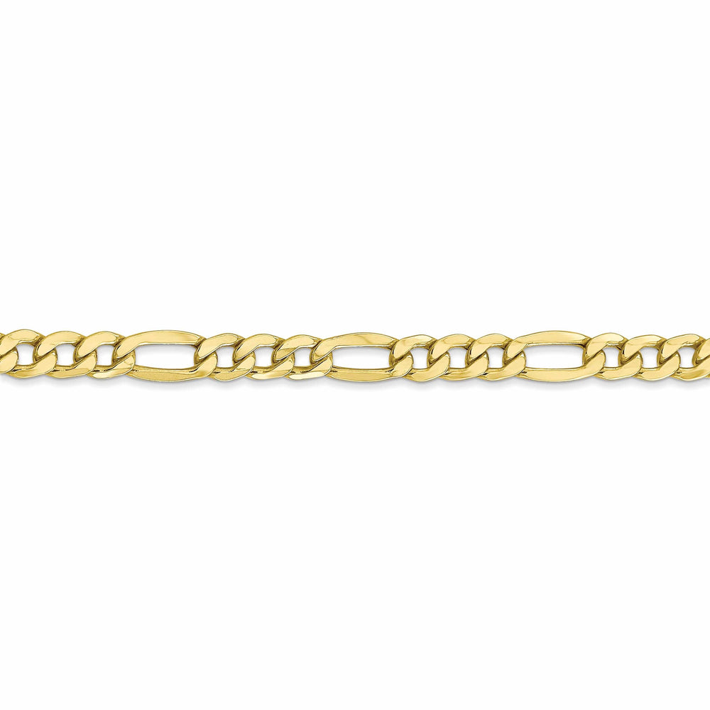 10k Yellow Gold 5.35mm Semi-Solid Figaro Chain