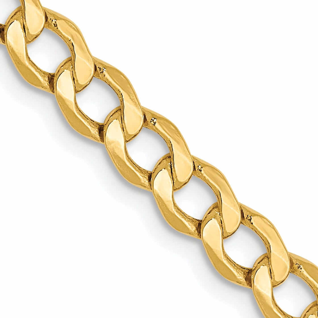 10k Yellow Gold 4.3m Semi-Solid Curb Link Chain