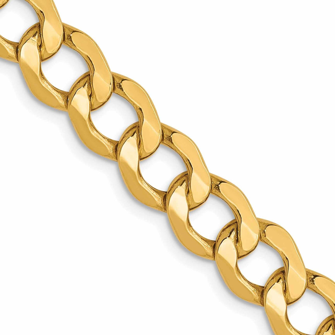 10k Yellow Gold 6.5m SemiSolid Curb Link Chain