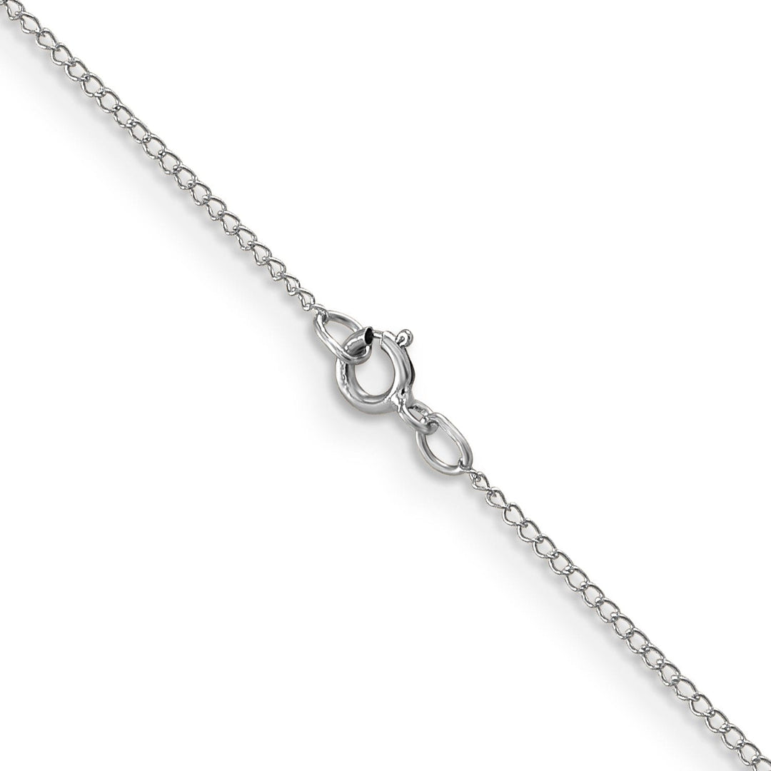 14k White Gold 0.51-mm Carded Solid Curb Chain