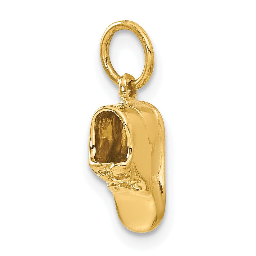 Solid 14 Yellow Gold 3-D Single Baby Shoe Charm.