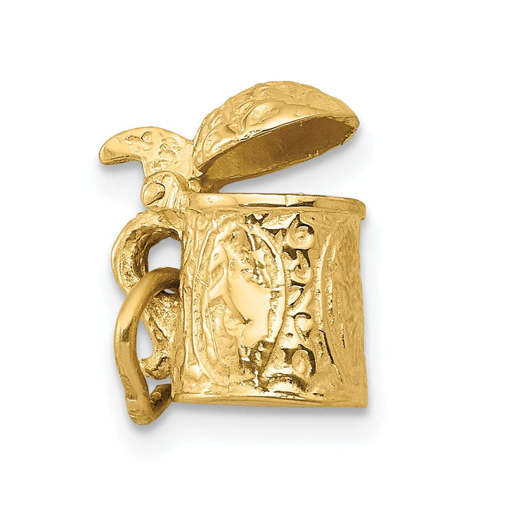 Solid 14k Yellow Gold 3-D Beer Stein Pendant