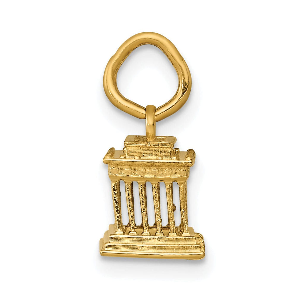 14k Yellow Gold Lincoln Memorial Charm