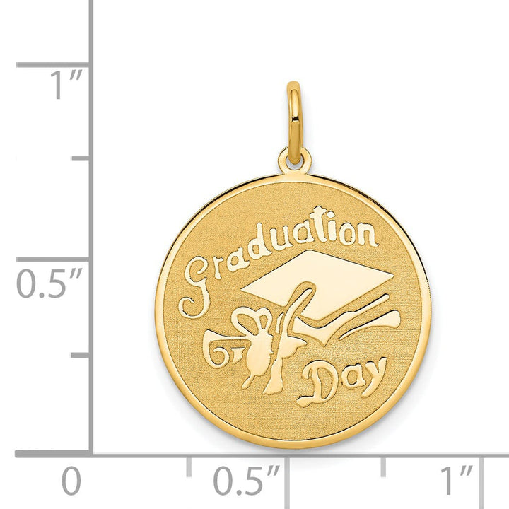 14k Yellow Gold Graduation Day Disc Charm