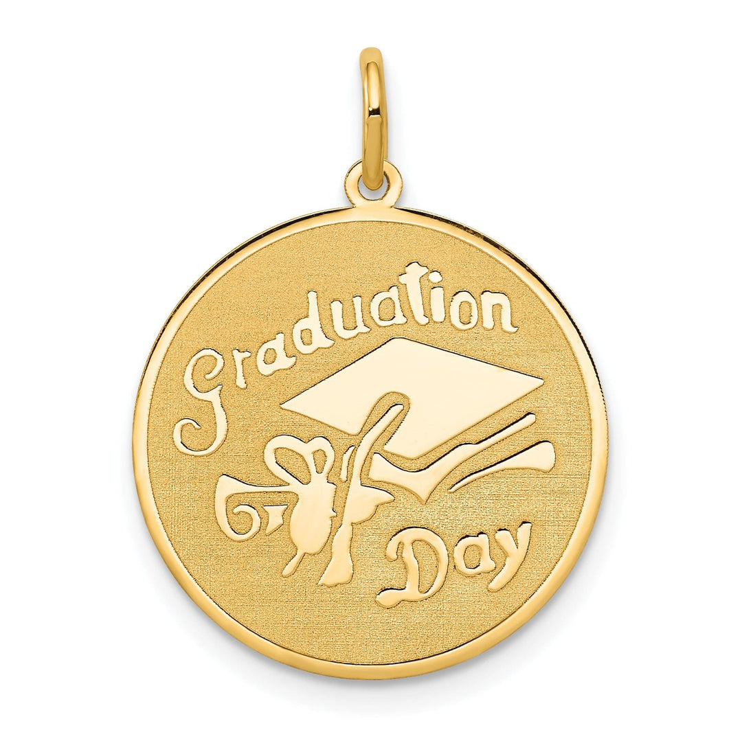 14k Yellow Gold Graduation Day Disc Charm