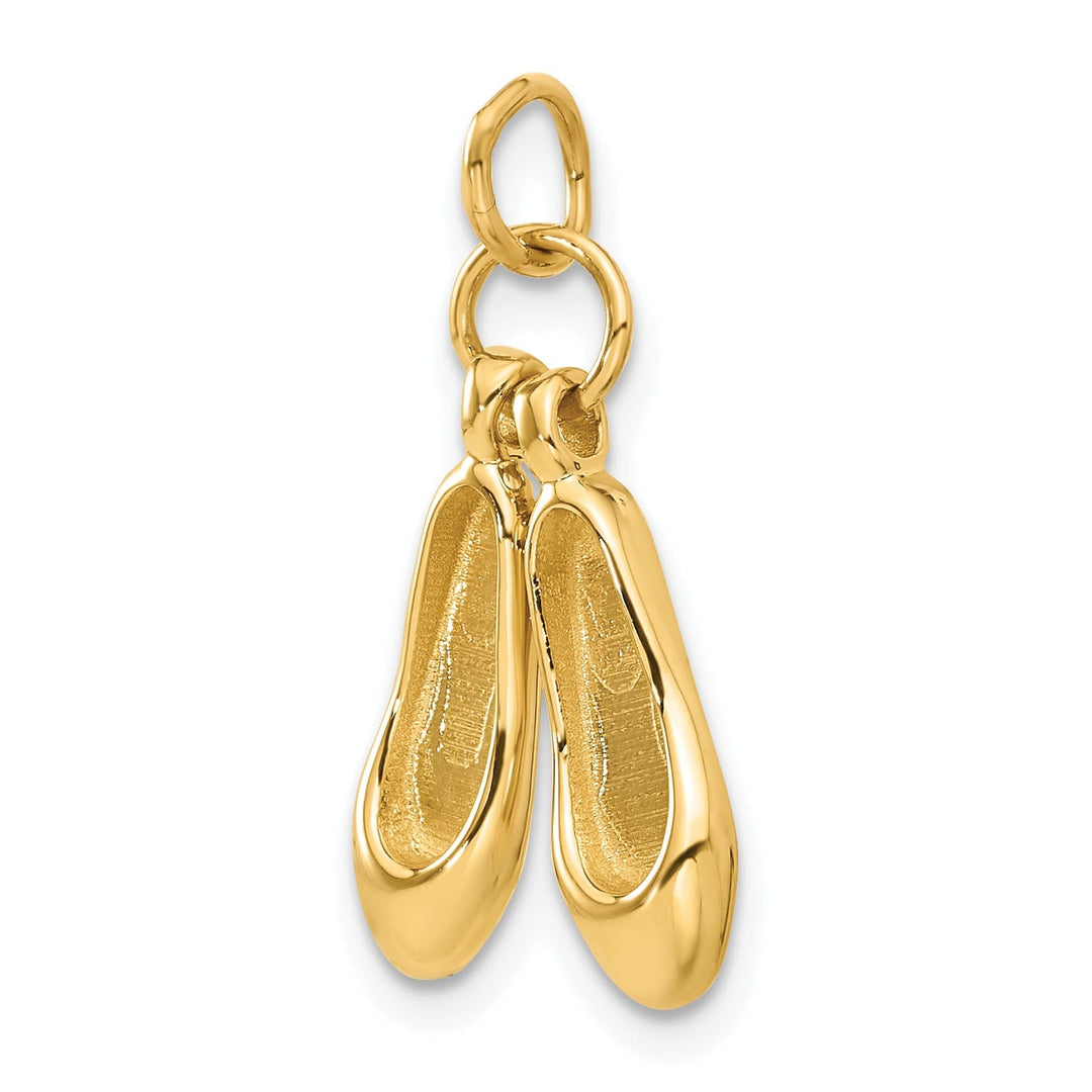 14k Yellow Gold 3-D Ballet Slippers Pendant