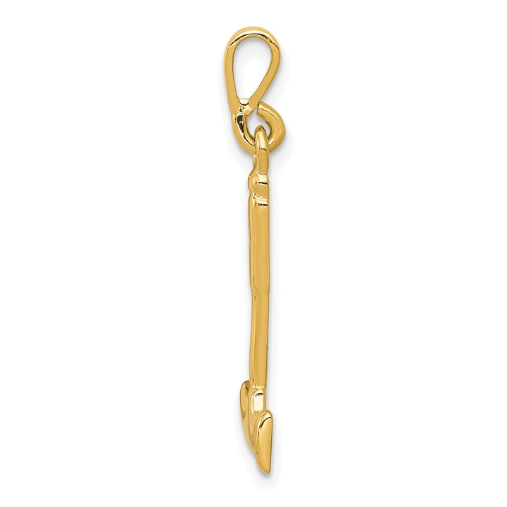 Solid 14k Yellow Gold 3-D Hammer Charm Pendant