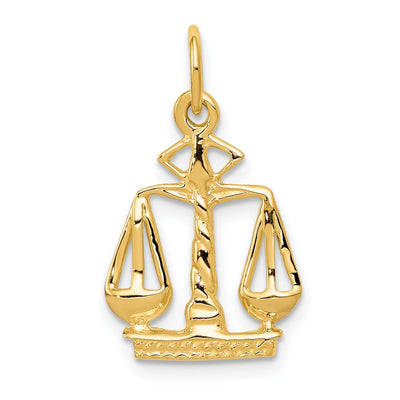 14k Yellow Gold Scales Of Justice Charm Pendant