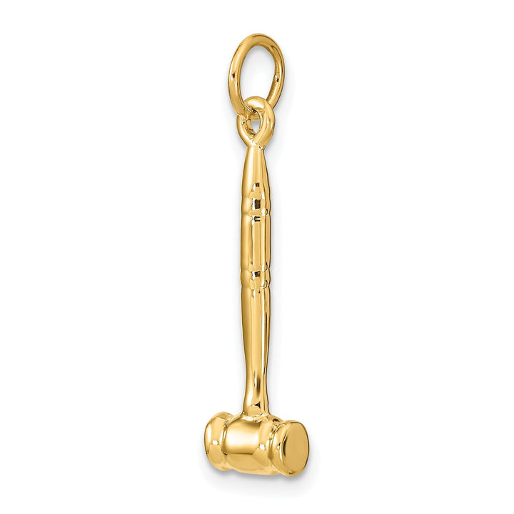 Solid 14k Yellow Gold 3-Dimensional Gavel Charm