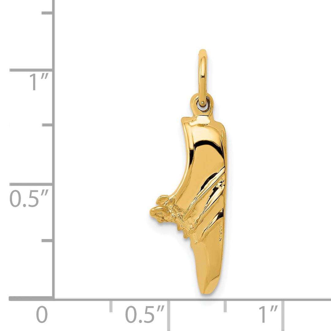 14K Yellow Gold Polished Jogging Shoe Charm Pendant