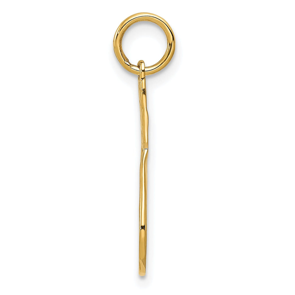 Solid 14k Yellow Gold 3-D Racquet Charm Pendant