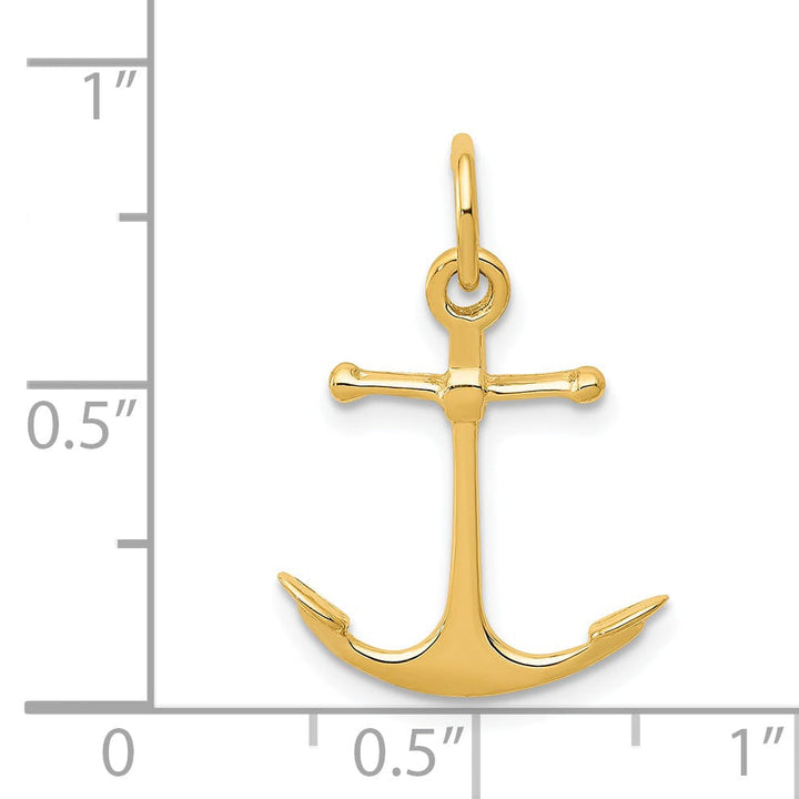 14k Yellow Gold Anchor Charm Pendant
