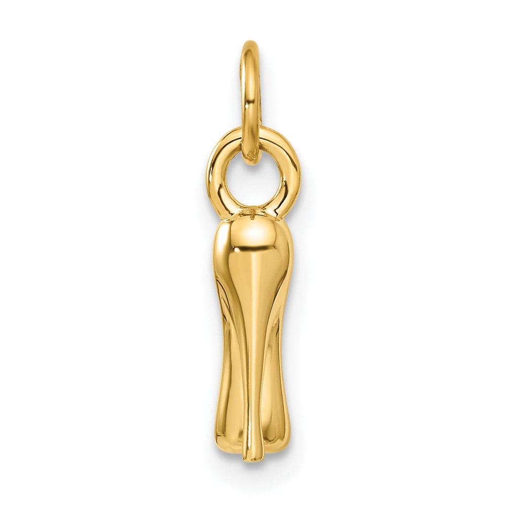 Solid 14k Yellow Gold 3-D French Slipper Charm