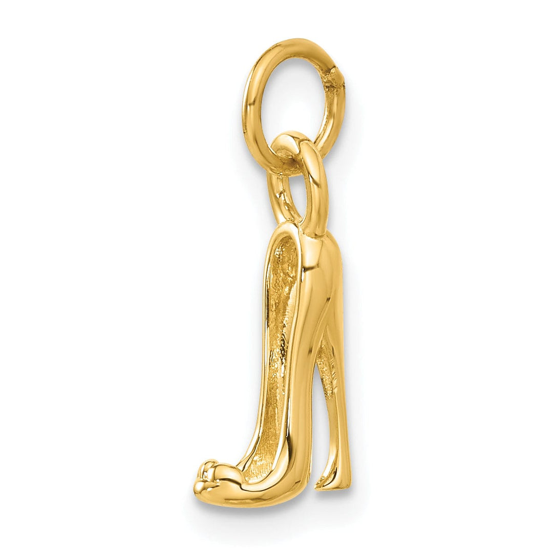 Solid 14k Yellow Gold 3-D French Slipper Charm