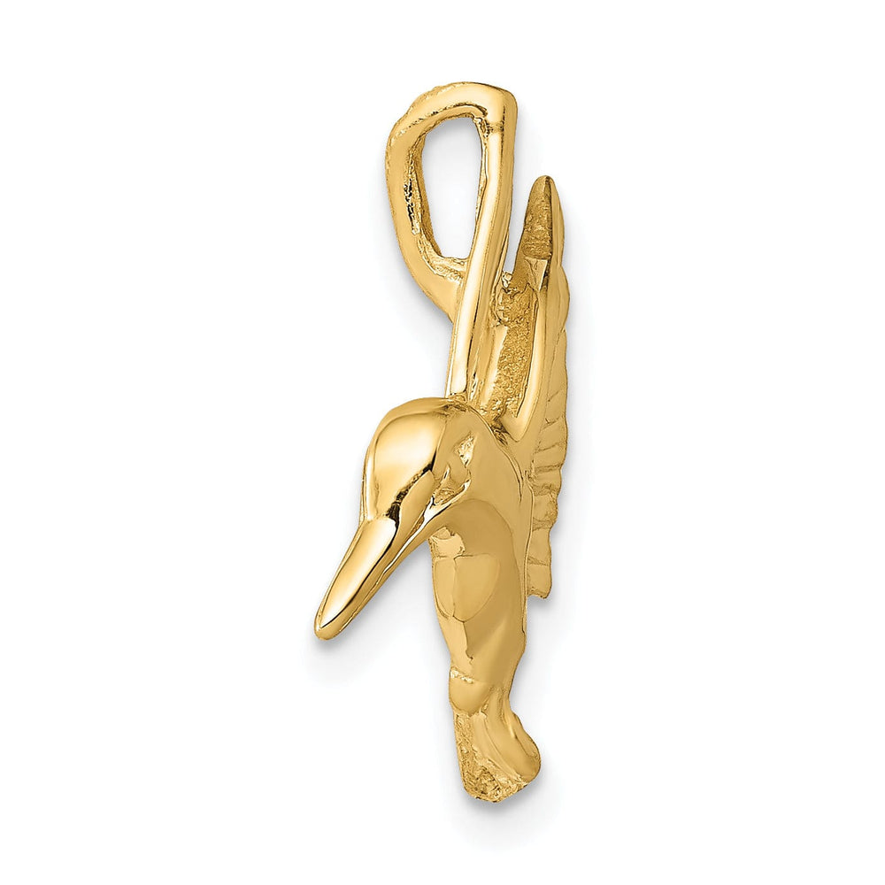 14k Yellow Gold Open Back Polished Finish Hummingbird Chain Slide Pendant will not fit Omega Chains