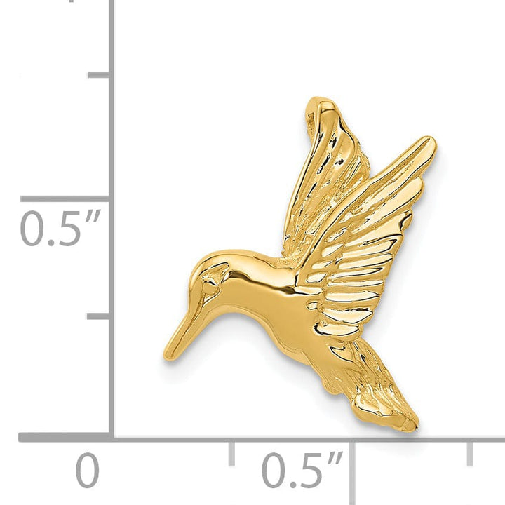 14k Yellow Gold Open Back Polished Finish Hummingbird Chain Slide Pendant will not fit Omega Chains