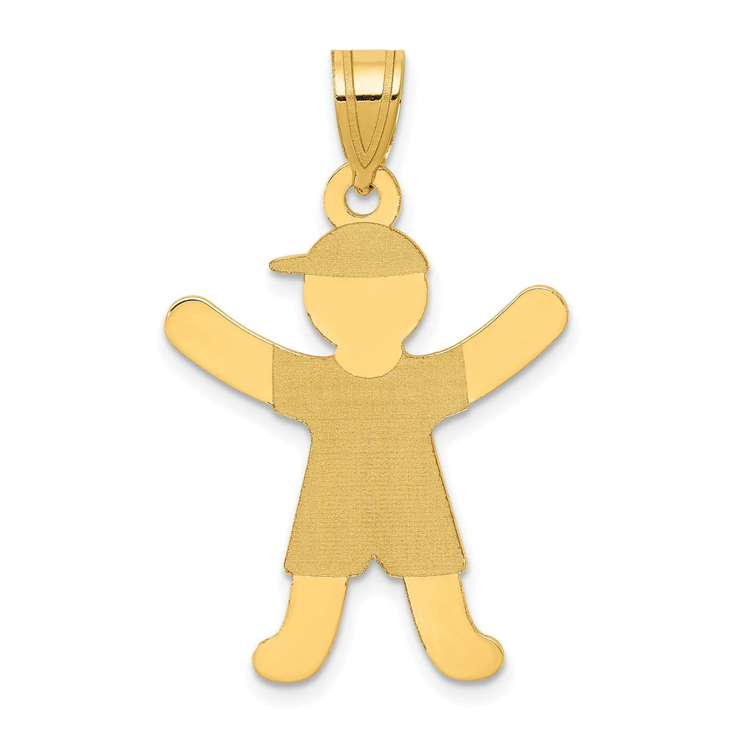 14k Yellow Gold Boy with Hat Charm Pendant