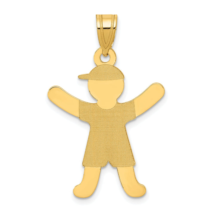 14k Yellow Gold Boy with Hat Charm Pendant