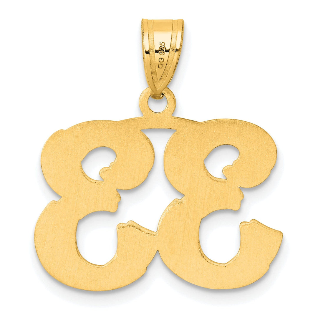 14k Yellow Gold Polished Etched Finish Number 33 Charm Pendant