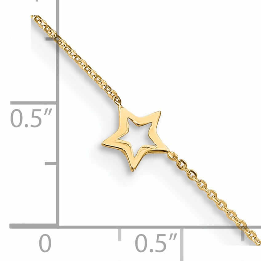 14k Gold Adjustable Star Anklet
