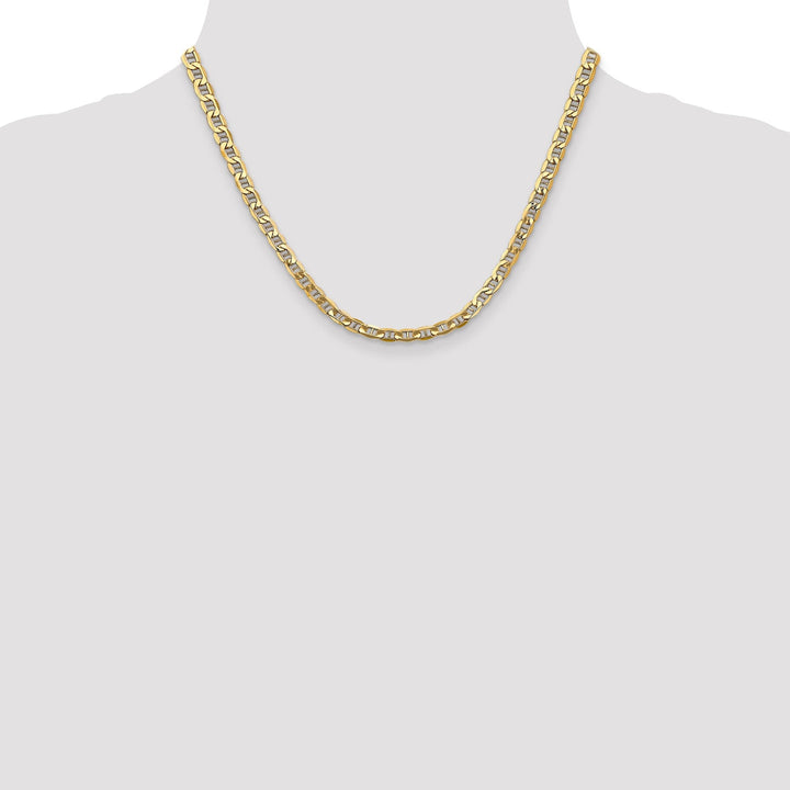 14k Yellow Gold 5.10mm Semi Solid Anchor Chain