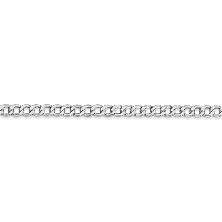 14k White Gold 3.35m Semi Solid Curb Link Chain