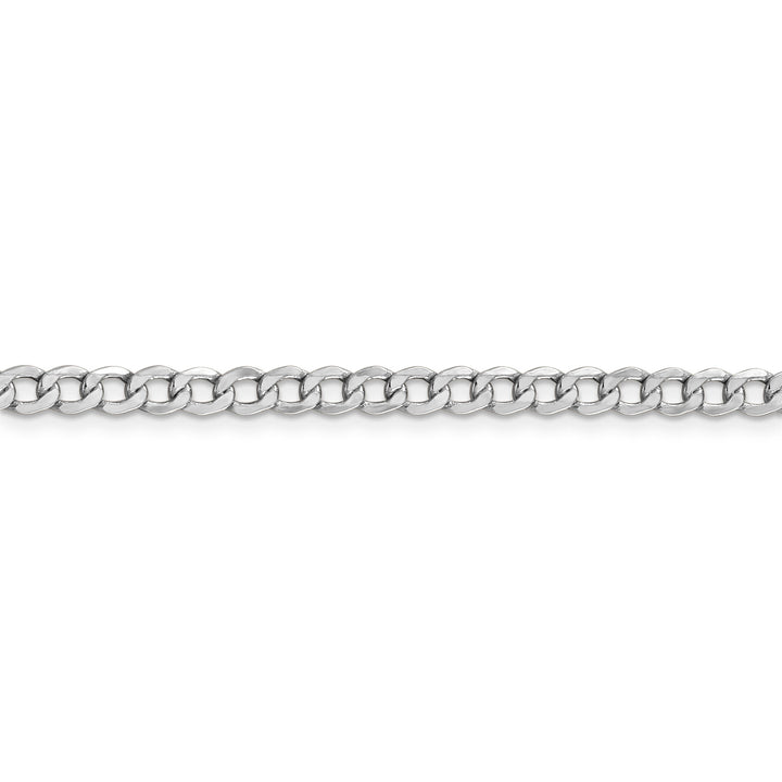 14k White Gold 4.30m Semi Solid Curb Link Chain