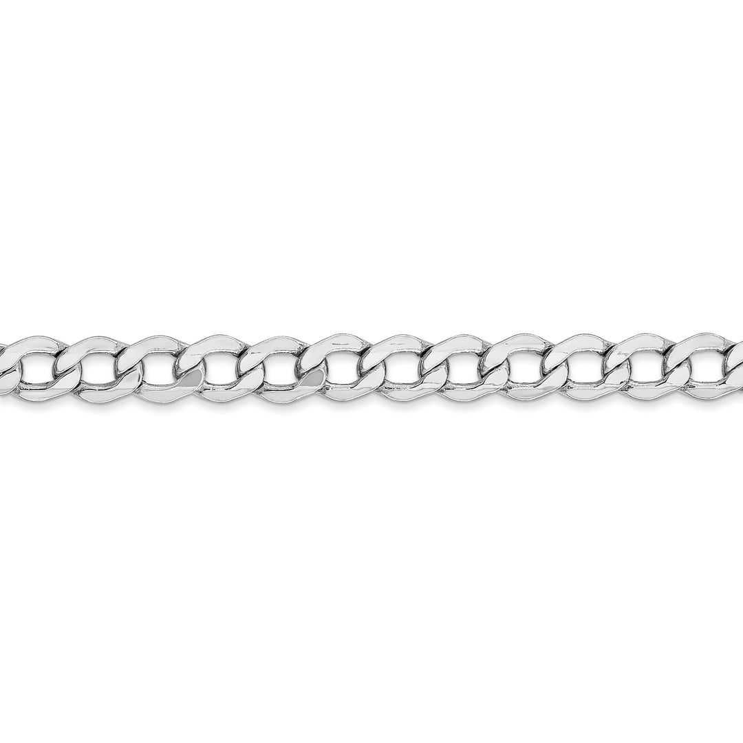 14k White Gold 5.25m Semi Solid Curb Link Chain