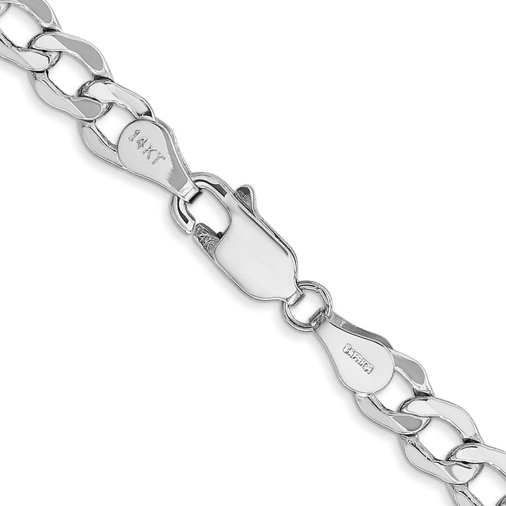 14k White Gold 5.25m Semi Solid Curb Link Chain