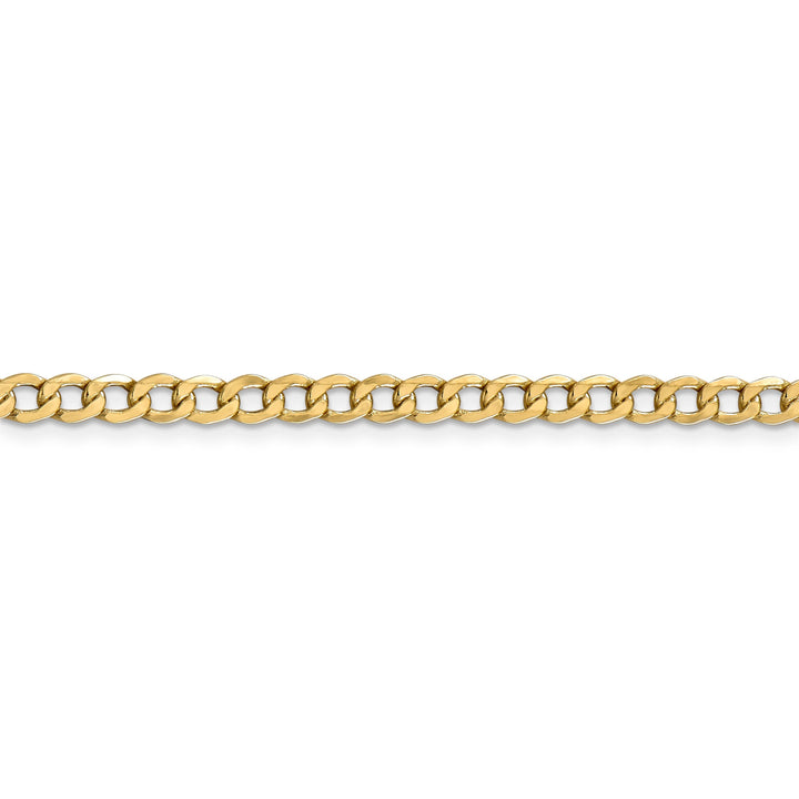 14k Yellow Gold 4.30m Semi Solid Curb Link Chain