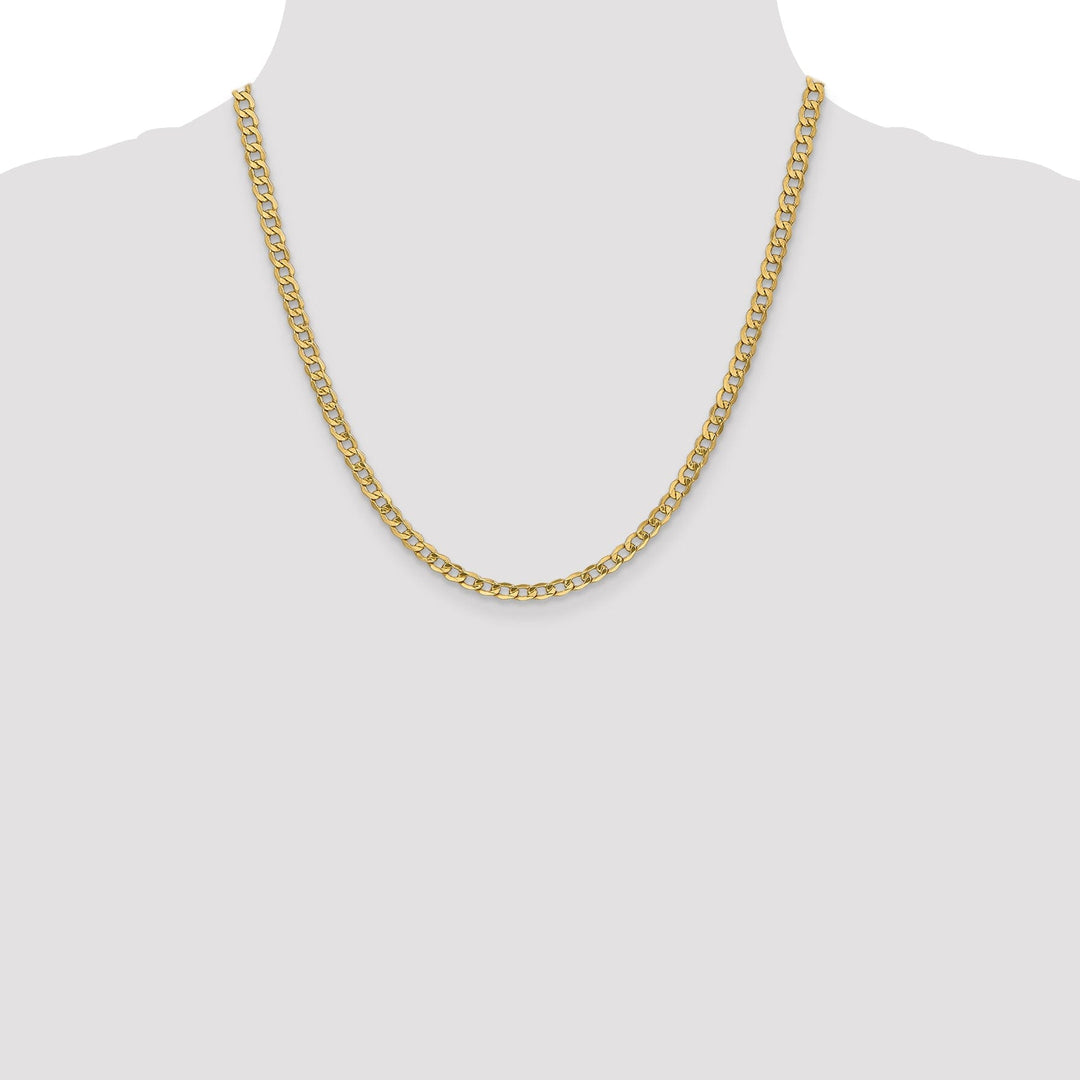 14k Yellow Gold 4.30m Semi Solid Curb Link Chain