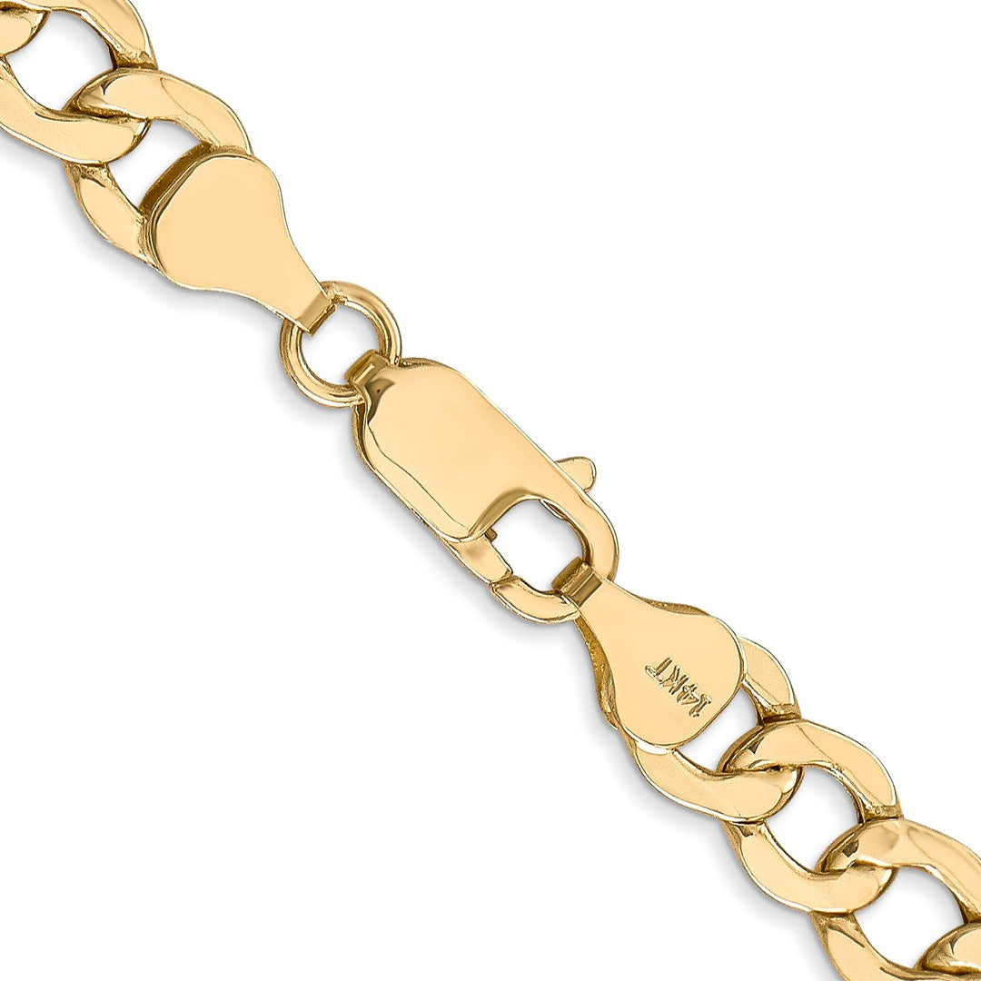 14k Yellow Gold 7.00m Semi Solid Curb Link Chain