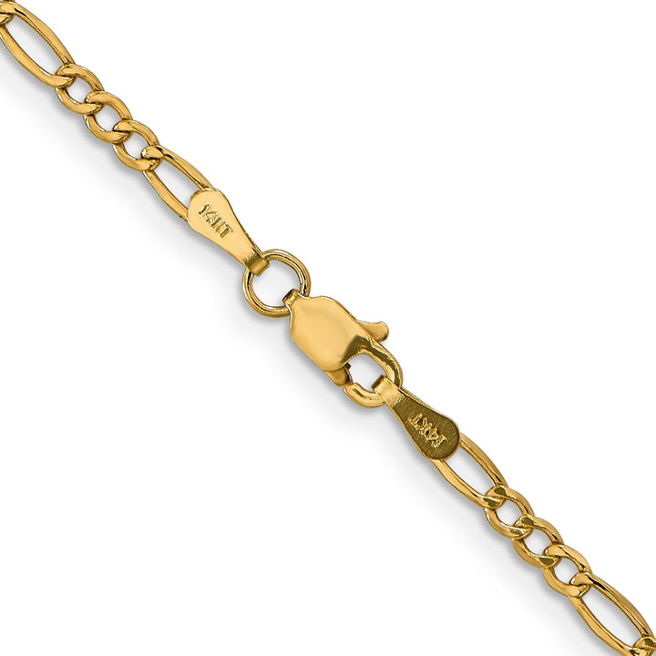 14k Yellow Gold 2.50-mm Semi Solid Figaro Chain