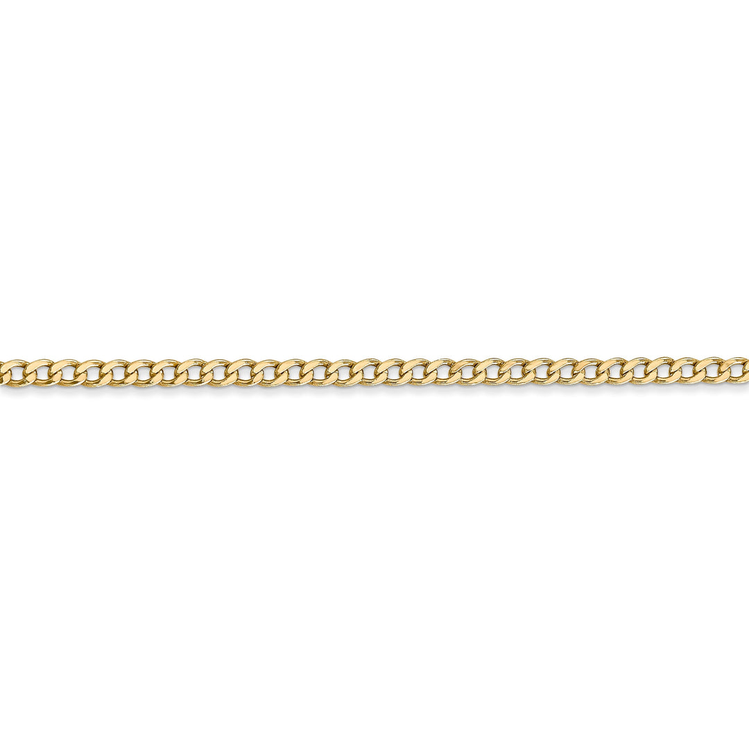 14k Yellow Gold 2.50m Semi Solid Curb Link Chain