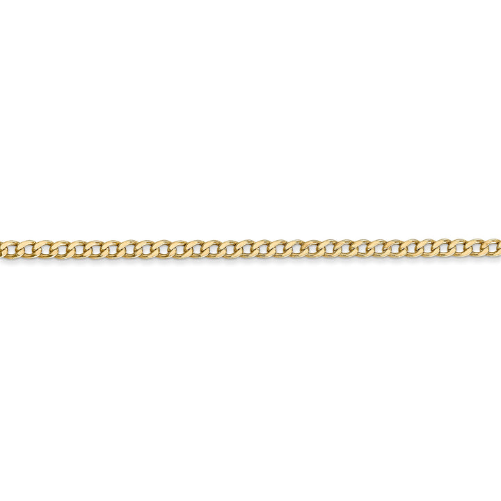 14k Yellow Gold 2.50m Semi Solid Curb Link Chain